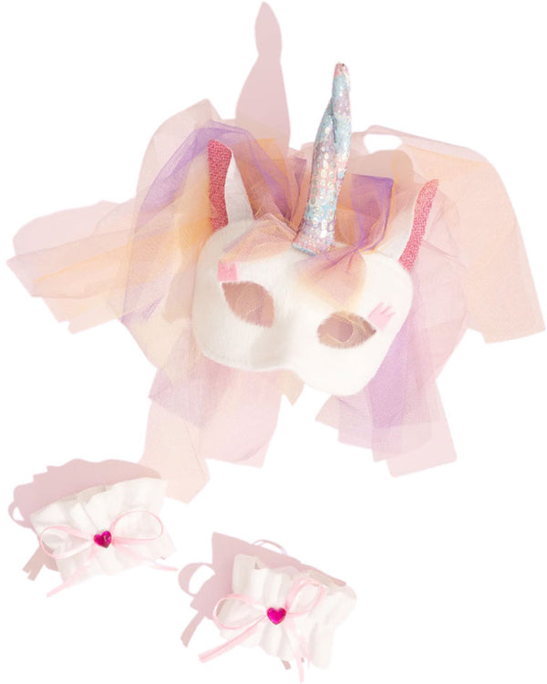 Unicorn Animal Mask and Wrist Cuffs Set
