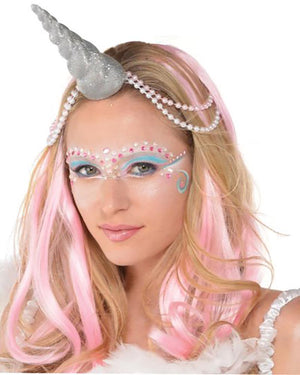Silver Glittered Unicorn Horn
