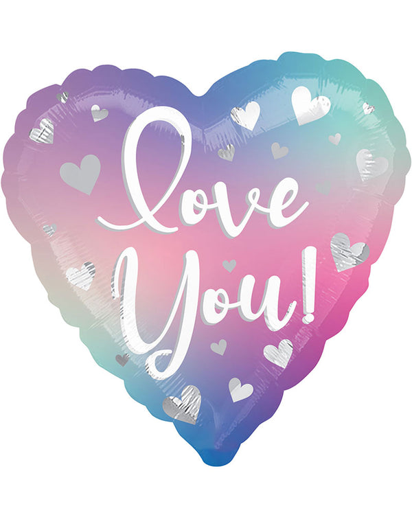 Valentines Day Love You Filtered Ombre 45cm Foil Balloon