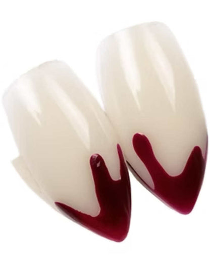 Vampire Blood Tipped Fangs For Halloween