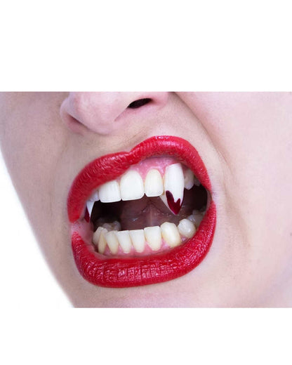 Vampire Blood Tipped Fangs For Halloween