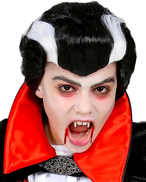 Vampire Black and White Kids Wig