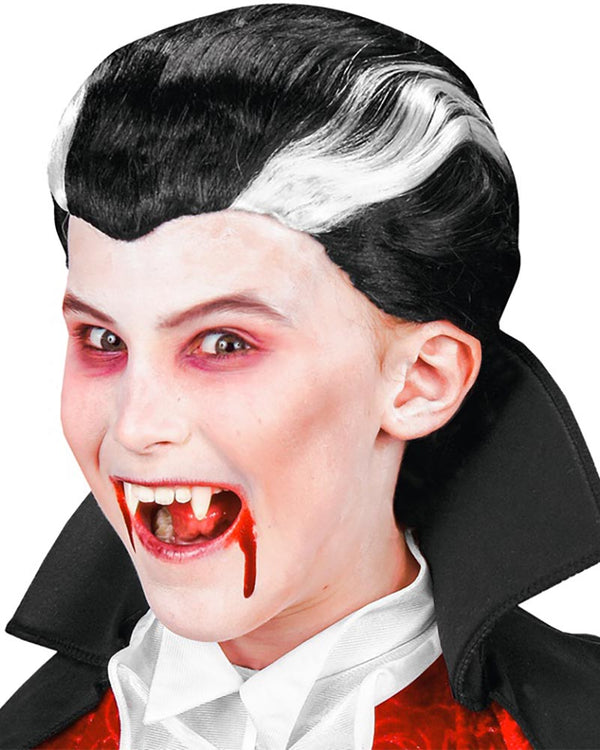 Vampire Black and White Kids Wig