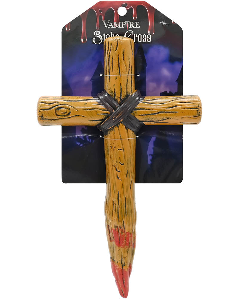 Vampire Stake Cross Plastic Prop 25cm