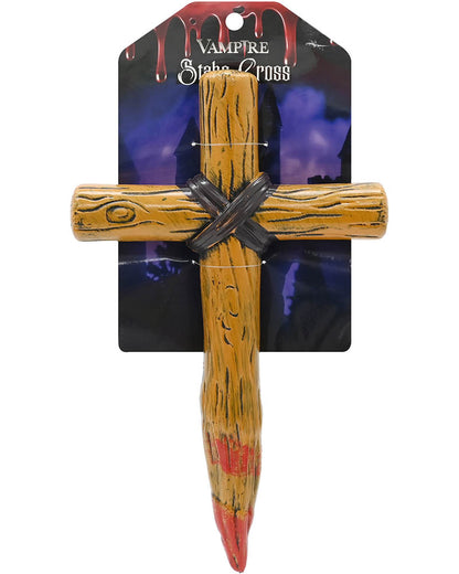 Vampire Stake Cross Plastic Prop 25cm