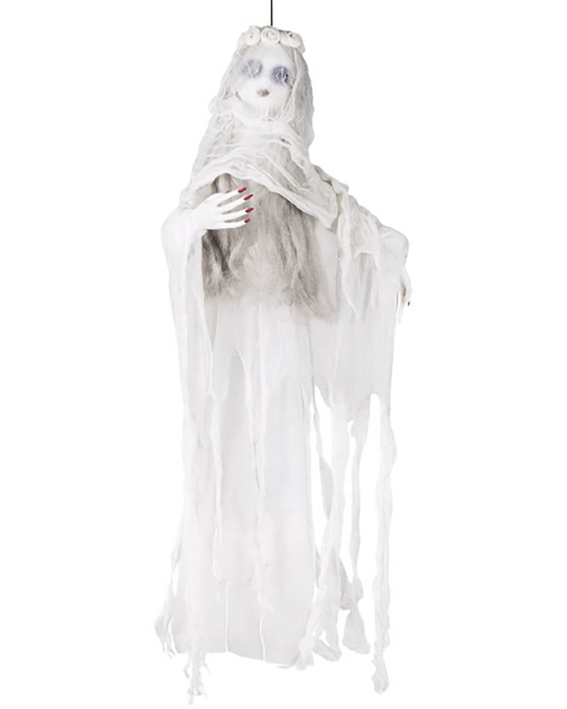 Veiled Ghost Hanging Halloween Decoration 1m