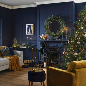 Velvet Luxe Gold Wood Beaded Christmas Garland