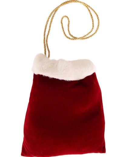 Christmas Velvet Plush Santa Purse 28cm
