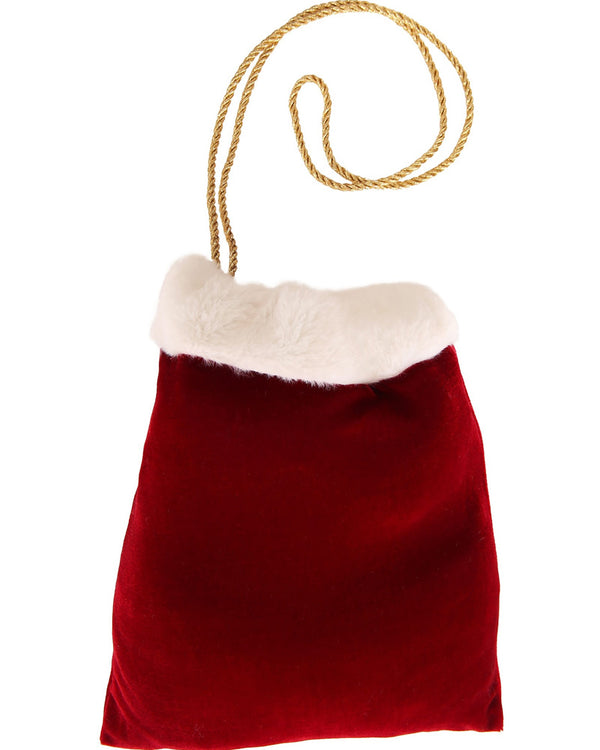 Christmas Velvet Plush Santa Purse 28cm