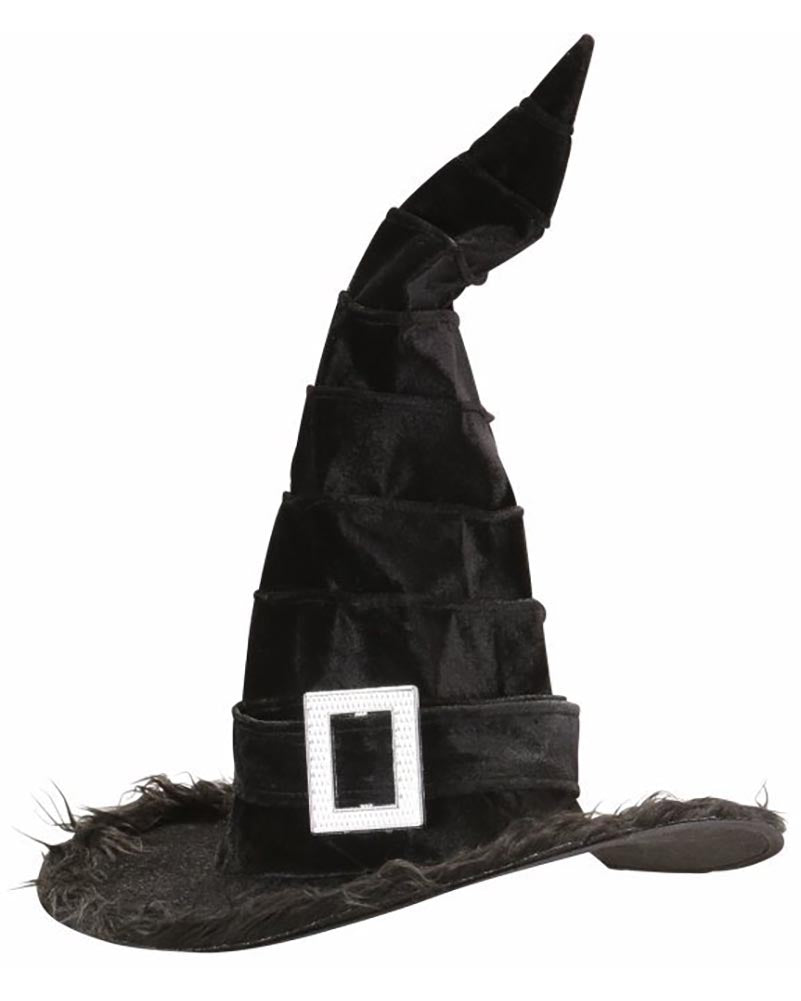 Velvet Witch Hat with Buckle