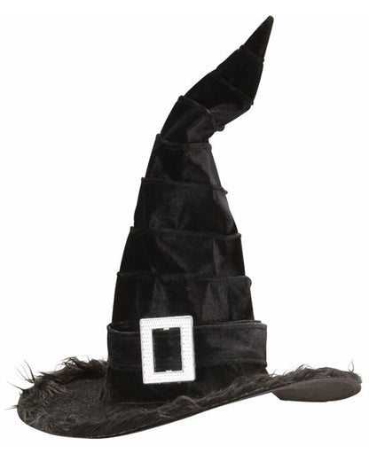 Velvet Witch Hat with Buckle