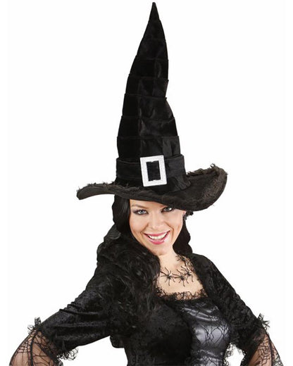 Velvet Witch Hat with Buckle