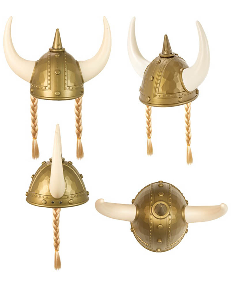 Viking Spiked With Plaits Hard Plastic Adult Helmet
