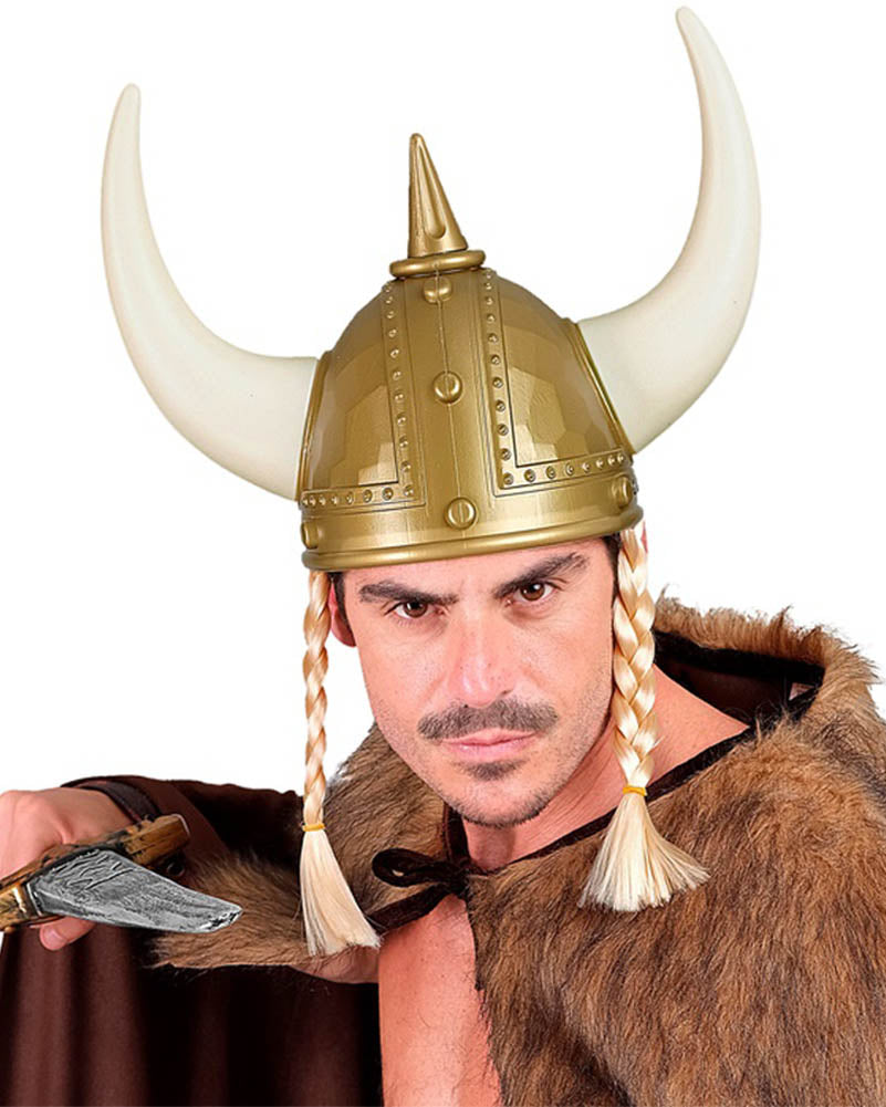 Viking Spiked With Plaits Hard Plastic Adult Helmet