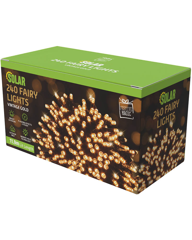Vintage Gold 240 Piece Solar Fairy Lights