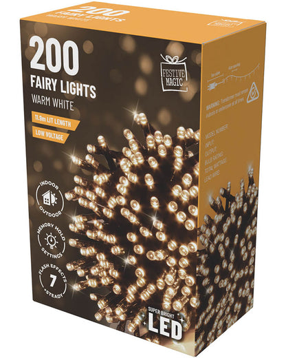 Warm White 200 Piece Flashing LED Lights