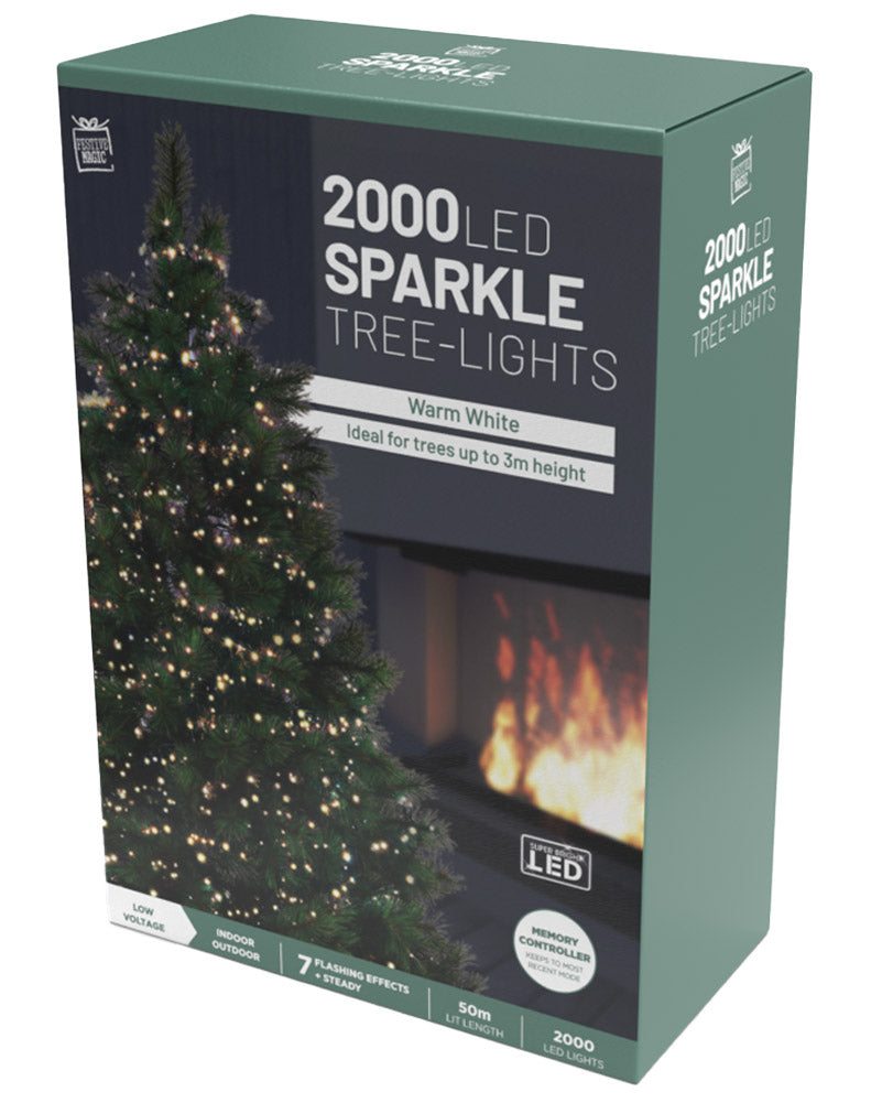 Warm White 2000 Piece LED Tree Christmas Lights 50m