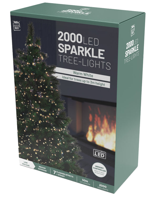 Warm White 2000 Piece LED Tree Christmas Lights 50m