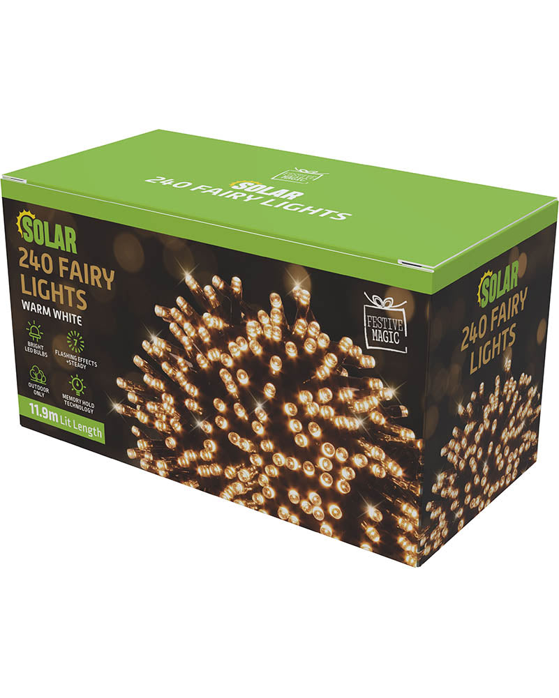 Warm White 240 Piece Solar Fairy Lights