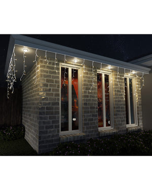 Warm White Icicle Lights 400 Piece Solar Christmas Lights 7.9m