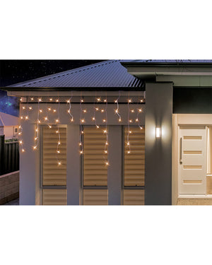 Warm White Icicle Lights 400 Piece Solar Christmas Lights 7.9m