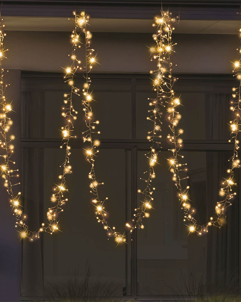 Warm White Cluster Lights 200 Piece Solar LED Lights