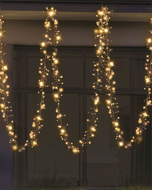 Warm White Cluster Lights 200 Piece Solar LED Christmas Lights