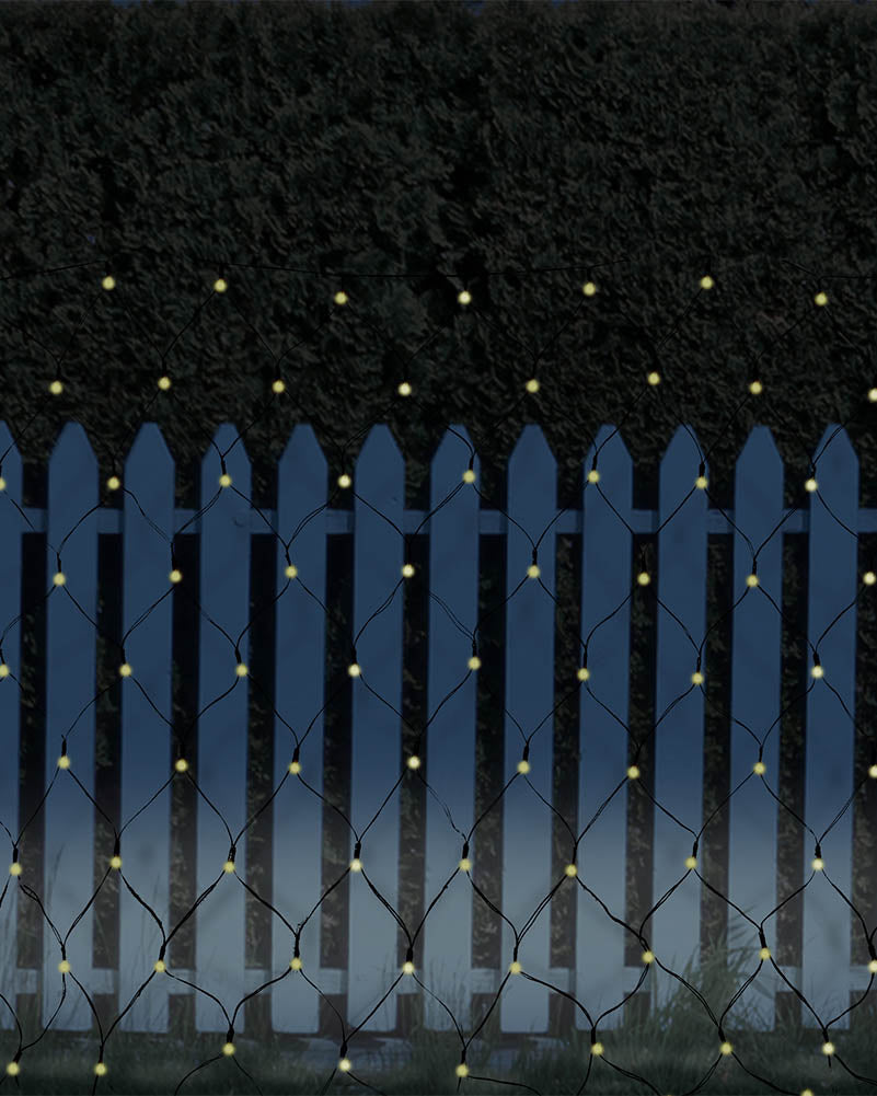 Warm White 250 Piece Solar LED Net Lights 1.3m