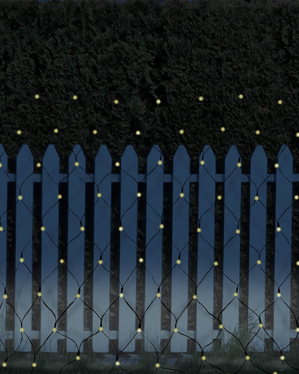 Warm White 250 Piece Solar LED Net Christmas Lights 1.3m