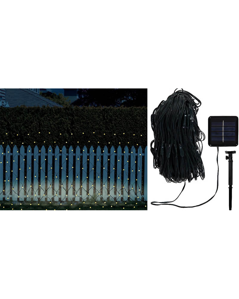 Warm White 250 Piece Solar LED Net Lights 1.3m