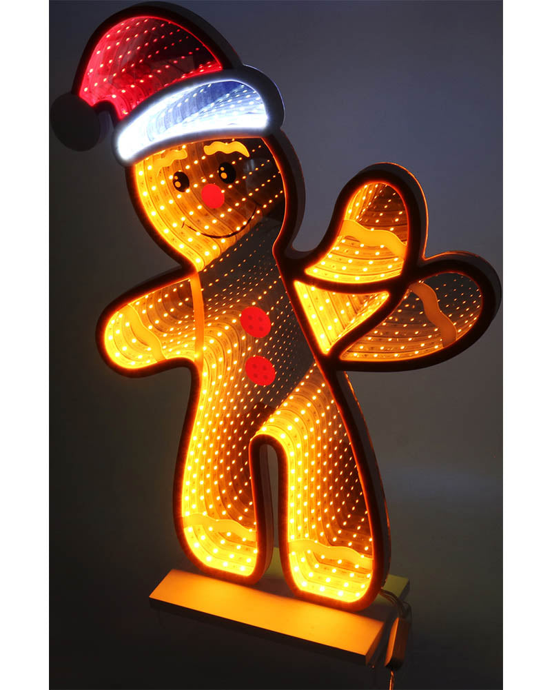 Waving Gingerbread Flashing Infinity Christmas Light 50cm