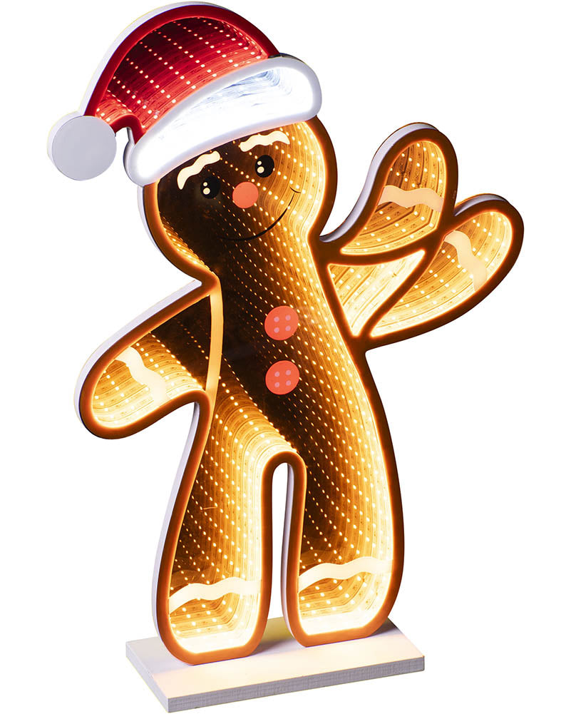 Waving Gingerbread Flashing Infinity Christmas Light 50cm