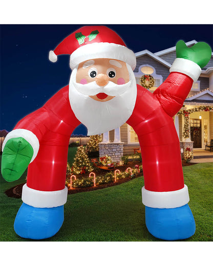 Waving Santa Arch Christmas Lawn Inflatable 3.6m