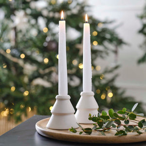 White Christmas Ceramic Tree Candle Holder Pack of 2