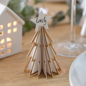 White Christmas Christmas Tree Place Cards Pack of 6