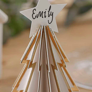White Christmas Christmas Tree Place Cards Pack of 6