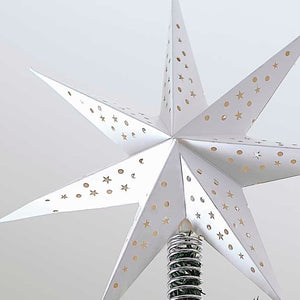 White Christmas Paper Star Tree Topper