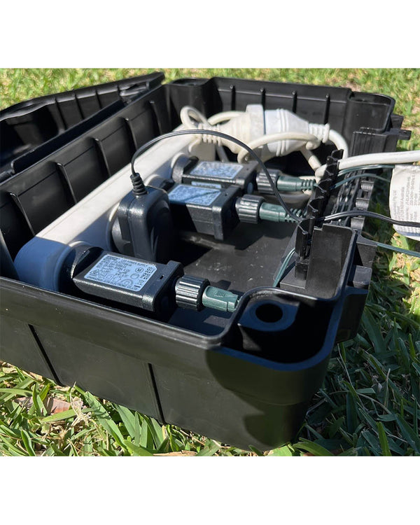 Christmas Weather Proof Power Box with Hinged Lid