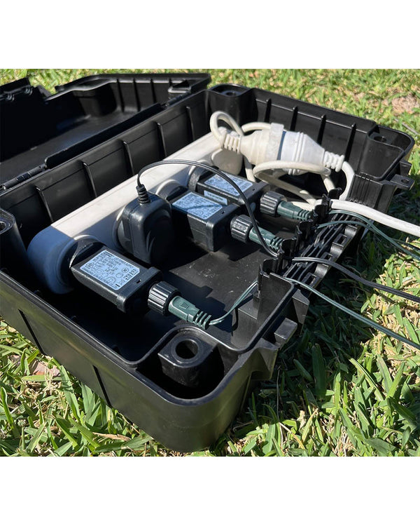 Christmas Weather Proof Power Box with Hinged Lid