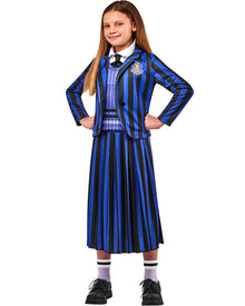 Wednesday Nevermore Academy Blue Enid Deluxe Girls Halloween Costume
