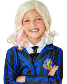 Wednesday Nevermore Enid Short Blonde Kids Halloween Wig