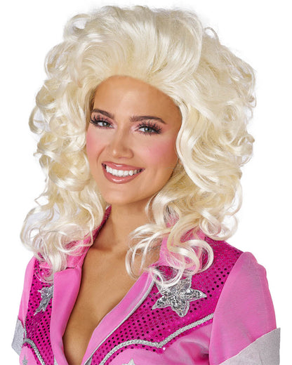 Western Diva Curly Blonde Wig