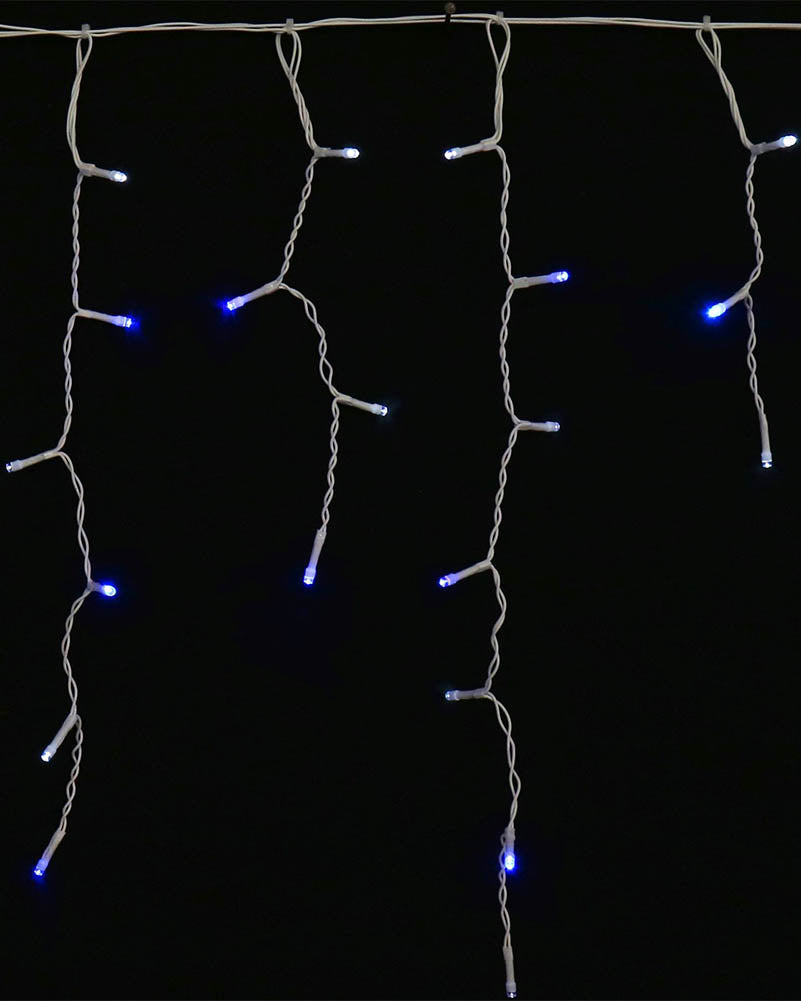 White and Blue Icicle Lights 400 Piece LED Solar Lights