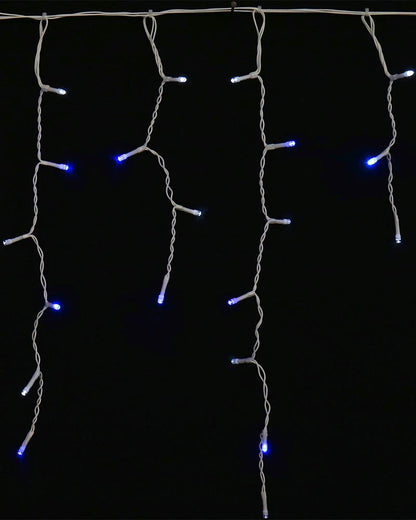 White and Blue Icicle Lights 400 Piece LED Solar Lights