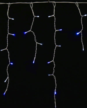 White and Blue Icicle Lights 400 Piece LED Solar Christmas Lights
