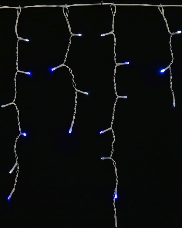 White and Blue Icicle Lights 400 Piece LED Solar Christmas Lights