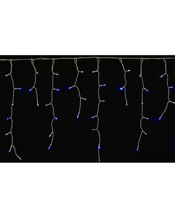 White and Blue Icicle Lights 400 Piece LED Solar Christmas Lights