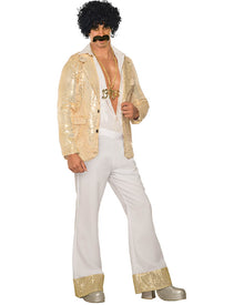 70s Disco Sequin White Mens Pants