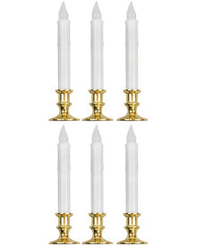 White Flickering LED Candles With Timer 23cm