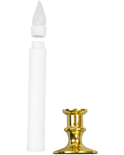 White Flickering LED Candles With Timer 23cm